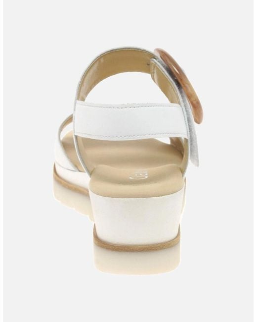 Gabor Metallic Yeo Wedge Mid Heel Sandals