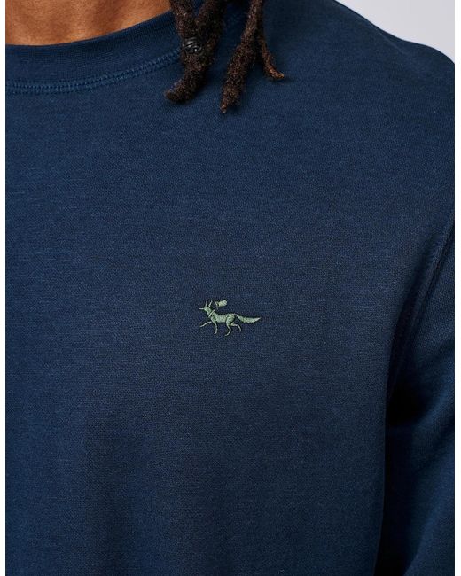 aubi Blue Anderson Interlock Long Sleeve T-Shirt for men