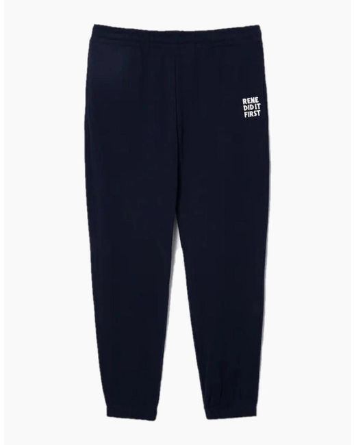 Lacoste Blue Xh0145 Crocodile Logo Solid Patterned Joggers for men