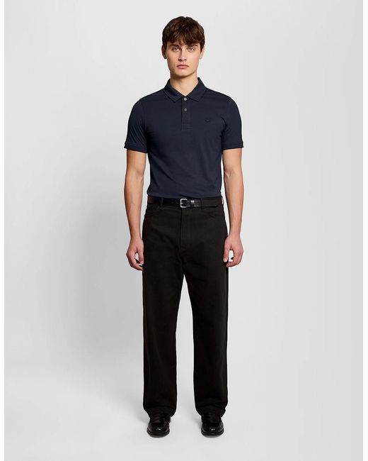 Lyle & Scott Blue Pintuck Cuff Polo Shirt for men