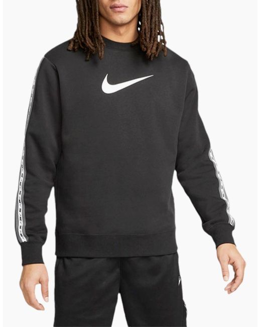 Nike Black Repeat 3.0 Full Tracksuits Fleece Sweats And Joggers Swoosh Logo for men