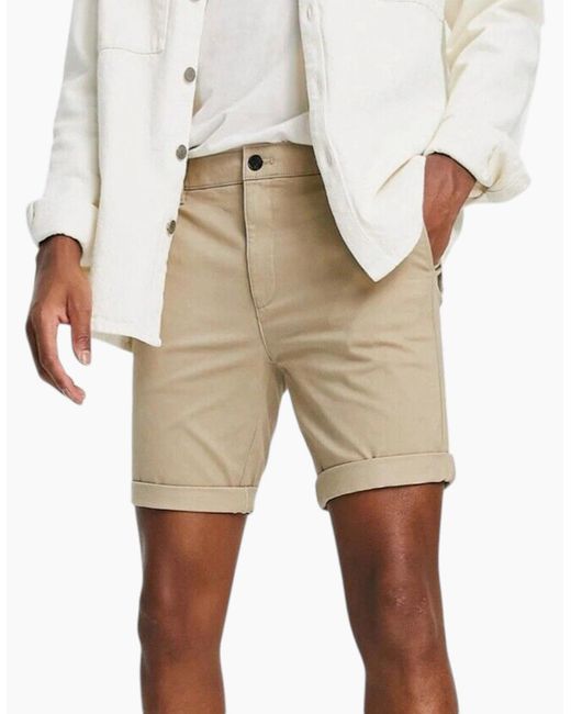 Topman Natural Slim Chino Shorts 2Pack Casual Pant for men