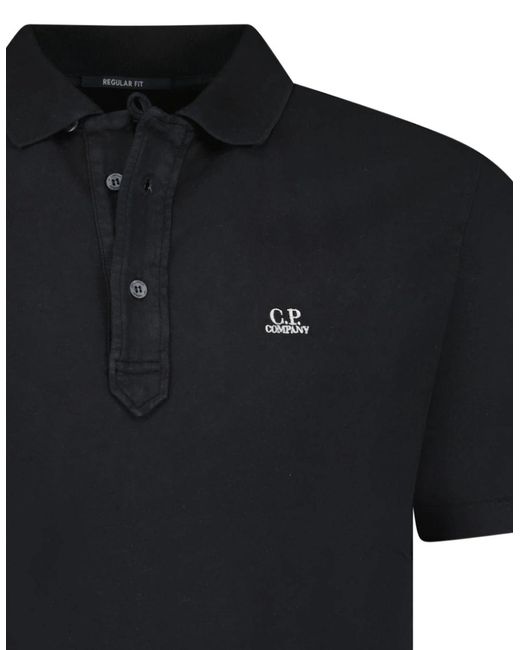 C P Company Black Short Sleeve Jersey 1020 Polo-Shirt for men