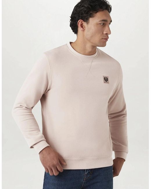 Belstaff Natural Patch Logo Sweatshirt Dusk for men