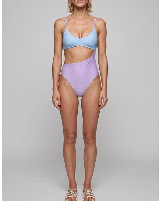 Oceanus Blue Luna Veil Sky & Lilac Swimsuit