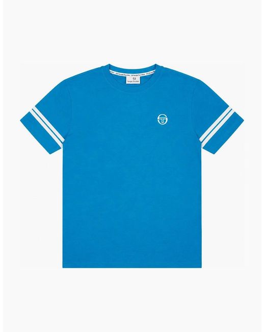 Sergio Tacchini Blue Grello T-Shirt Mykonos/Gardenia for men