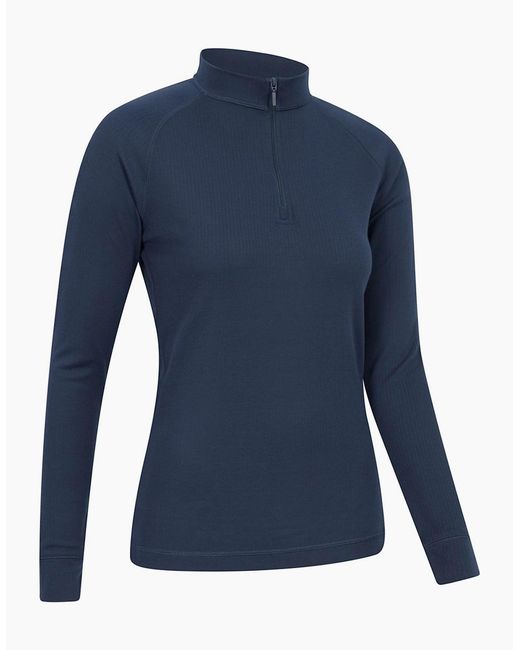 Mountain Warehouse Red Ladies Talus Zip Neck Long-Sleeved Thermal Top