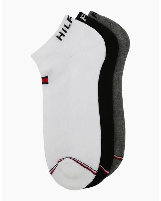 Tommy Hilfiger Black Ankle Socks 3 Pack Trainer Socks for men