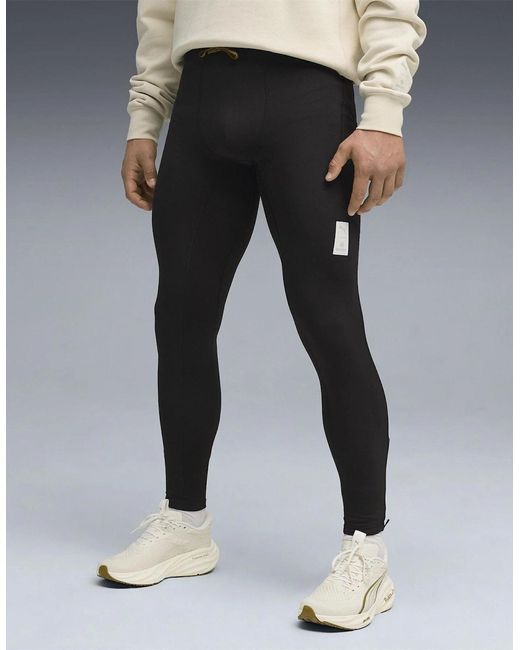PUMA Black X Saysky Fleece Performance Running Tights for men