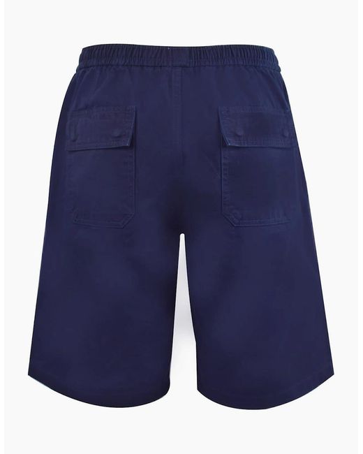 Pretty Green Blue Cargo Shorts With Straight Hem for men