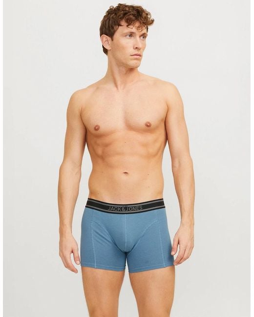 Jack & Jones Black Jacrichard 3 Pack Trunks for men