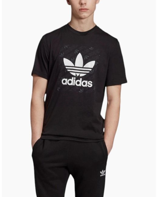 Adidas Green Monogram T Shirts Short Sleeve Summer Crew Neck Casual Cotton Tee for men