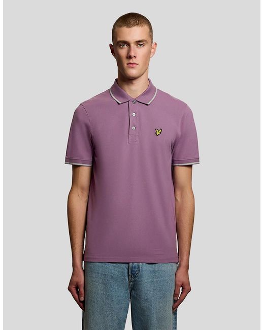 Lyle & Scott Purple Tipped Polo Shirt for men