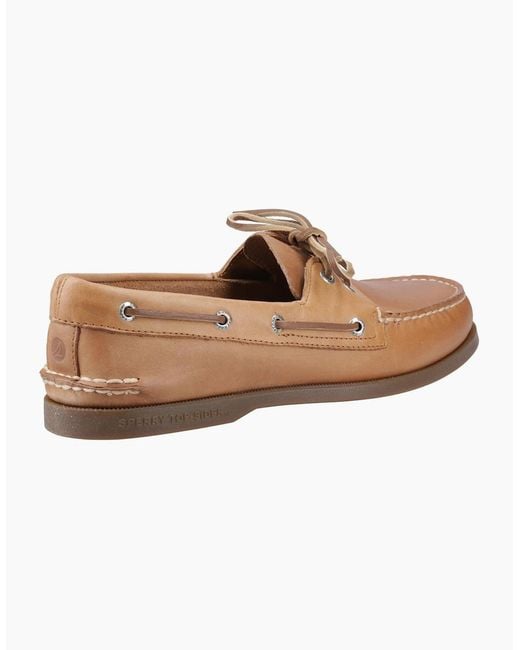 Sperry Top-Sider White Sperry Authentic 2 Eye Leather Boy's Royal/Maron Royal Boat Shoes