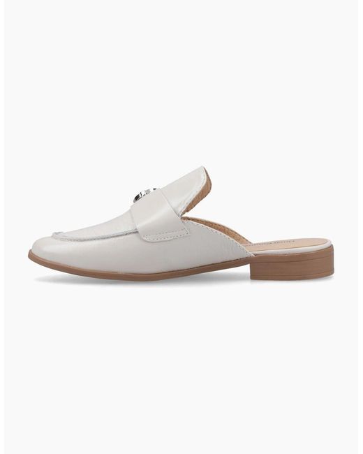 Hush Puppies White Calla Leather Ivory Mules