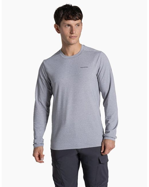 Craghoppers Blue Nosilife Abel Long Sleeve T-Shirt for men