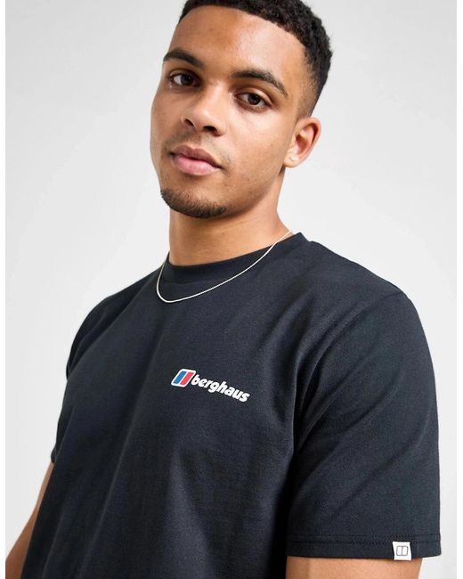 Berghaus Black Mount Diagram Graphic Cotton T Shirt for men