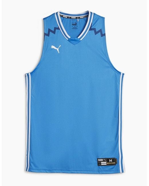PUMA Blue Hoops Team Game Performance Basketball Jersey for men