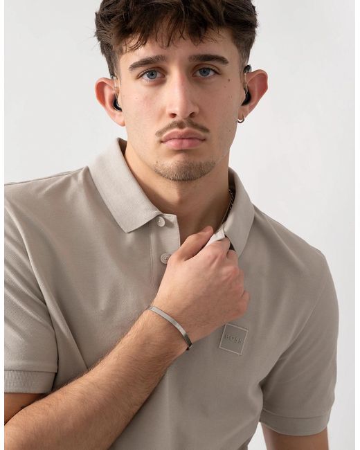 Boss Natural Boss Passenger Stretch-Cotton Slim-Fit Polo Shirt With Logo Patch for men