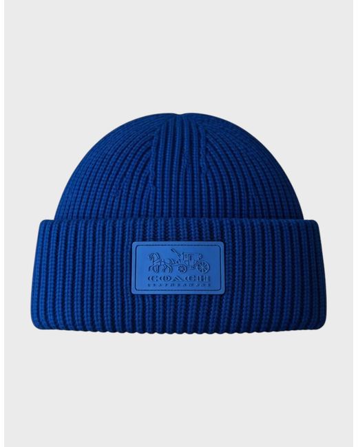 COACH Blue Patch Beanie True for men