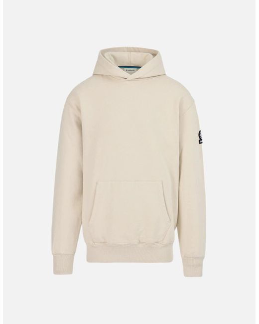 Sandbanks Natural Badge Logo Hoodie Stone for men