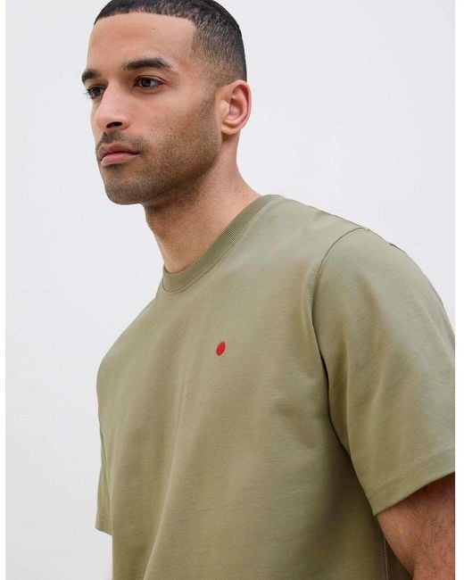 Jack & Jones Green Embroidered Crew Neck Short Sleeve Jersey T-Shirt for men
