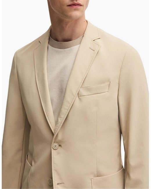 Boss Natural Solid Patterned Notch Collared Blazer for men