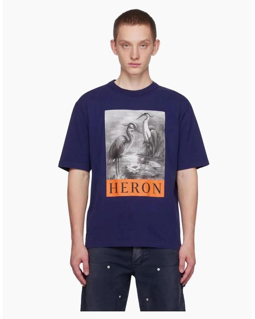 Heron Preston Blue Graphic T-Shirt for men
