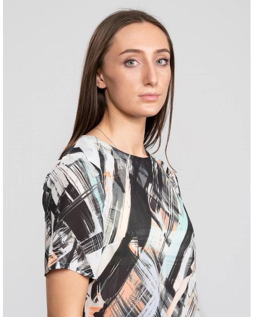 Great Plains Black Great Plains Pastel Paint Peplum Top