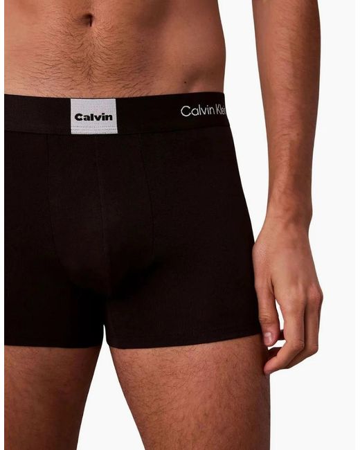Calvin Klein Black 3-Pack Icon Logo Graphic Boxer Trunks for men