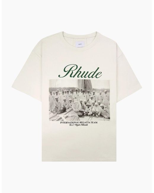 Rhude White Virgin Island Script Printed Tee Vintage for men