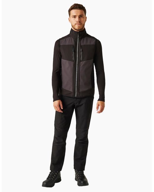 Regatta Black Professional Colour Block Softshell Body Warmer for men