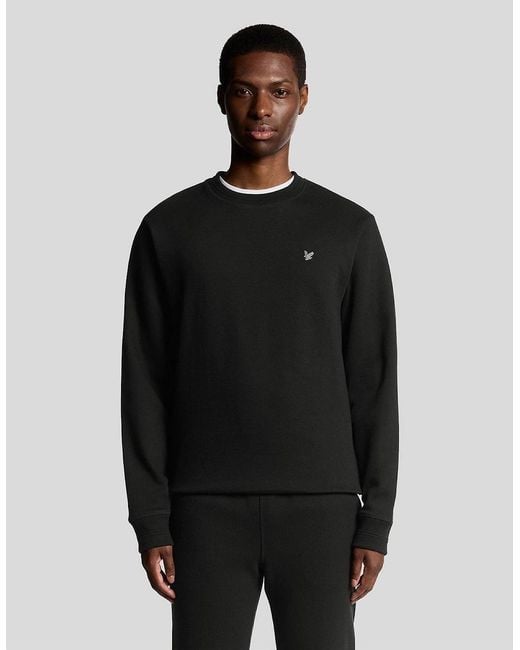 Lyle & Scott Black Embroidered Eagle Logo Crew Neck Long Sleeve Sweatshirt for men
