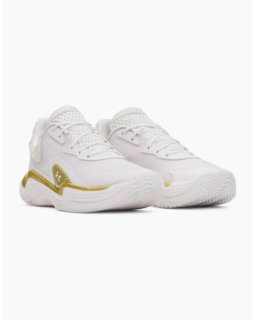 Under Armour White Spawn 7 Basketball Trainers
