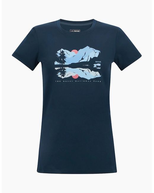 Regatta Blue Ladies Mountain Scene T-Shirt
