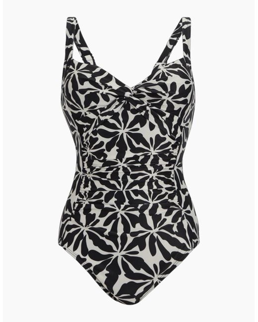Regatta Black Ladies Sakari Abstract Floral Tummy Control One Piece Swimsuit