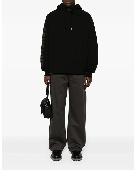 Jacquemus Black Typo Cotton Hoodie