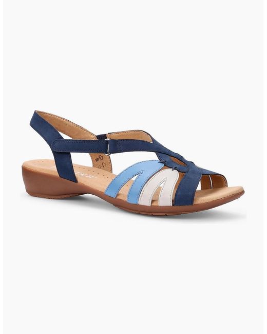 Hotter Blue Flare Wide Fit Sandals