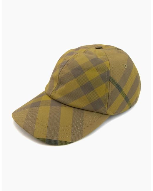 Burberry Green Bias Check Woven Cap Cedar for men