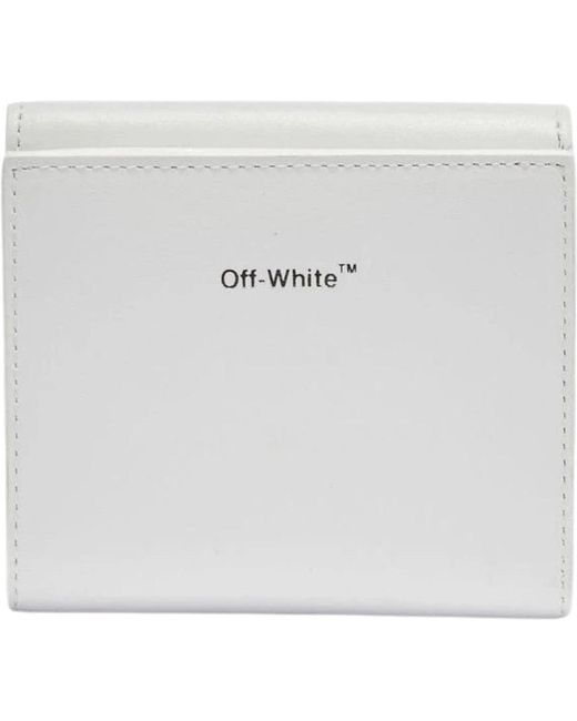 Off-White c/o Virgil Abloh Metallic Quote Logo Jitney French Purse