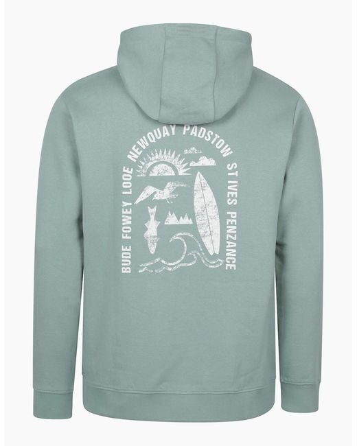 Mountain Warehouse Blue Regional Cornwall Graphic Hoodie for men