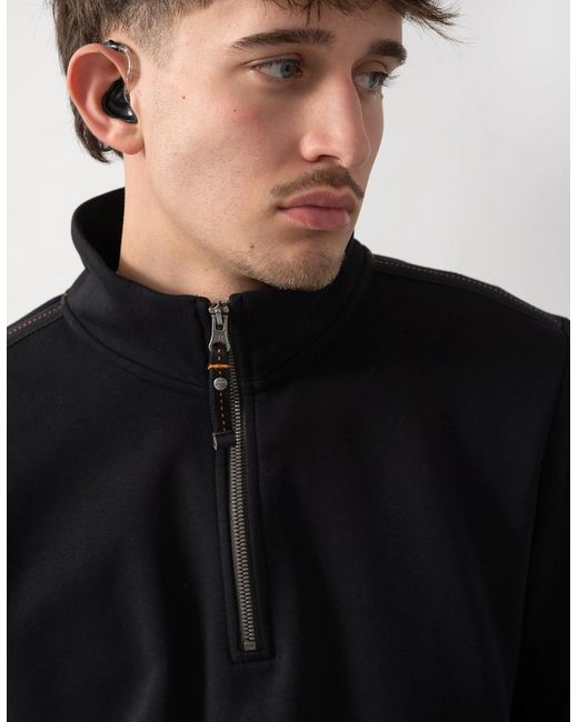 Parajumpers Black Broad Peak 1/4 Zip Sweatshirt for men
