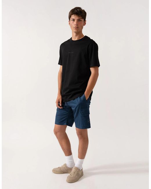 ARMANI EXCHANGE Black Regular Fit Mercerised Cotton T-Shirt for men