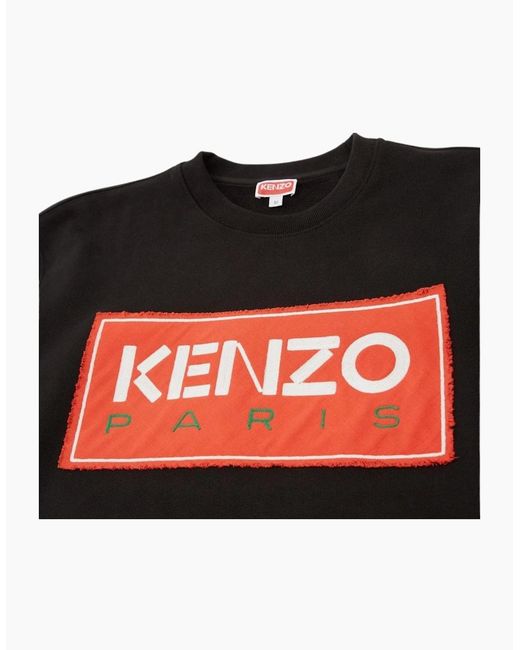 KENZO Black Paris Blocked Logo Sweatshirt for men