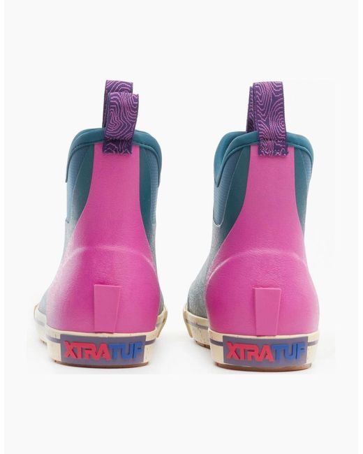 XtraTuf Pink Ankle Deck Camp Boot Rubber Wellington Boots