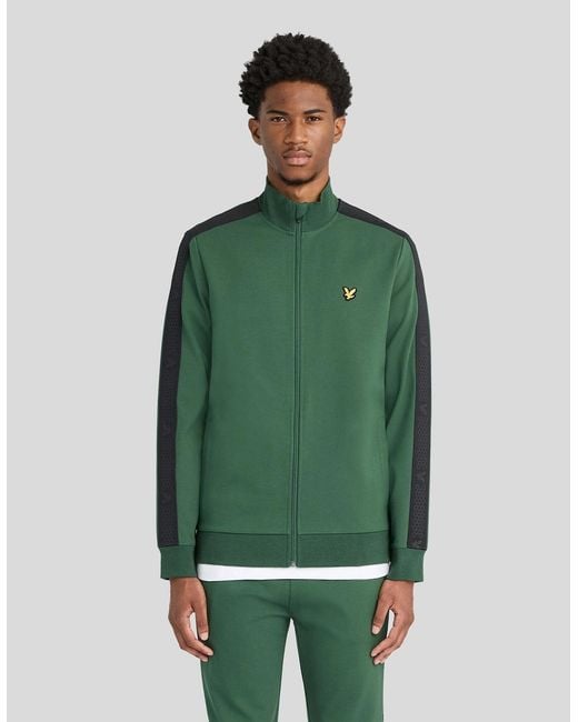 Lyle & Scott Green Padel Taped Track Jacket for men