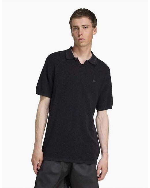 Adidas Originals Black Premium Collared Neck Short Sleeve Polo Shirt for men