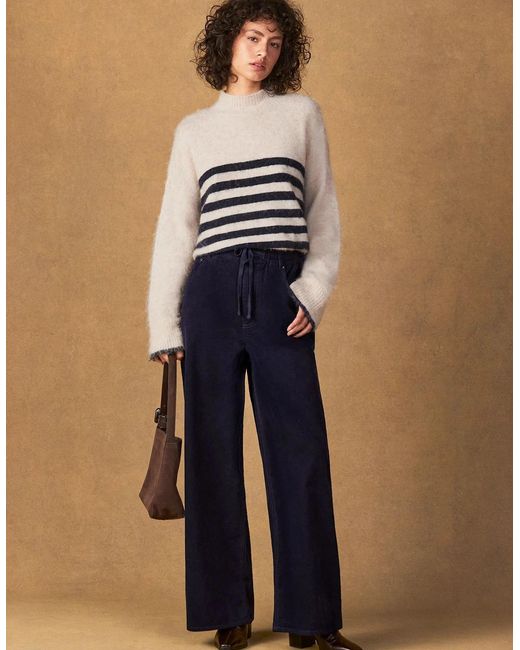 Ro&zo Blue Cord Drawstring Wide Leg Trousers