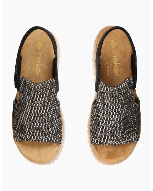 Rieker Black Cuba Sandals
