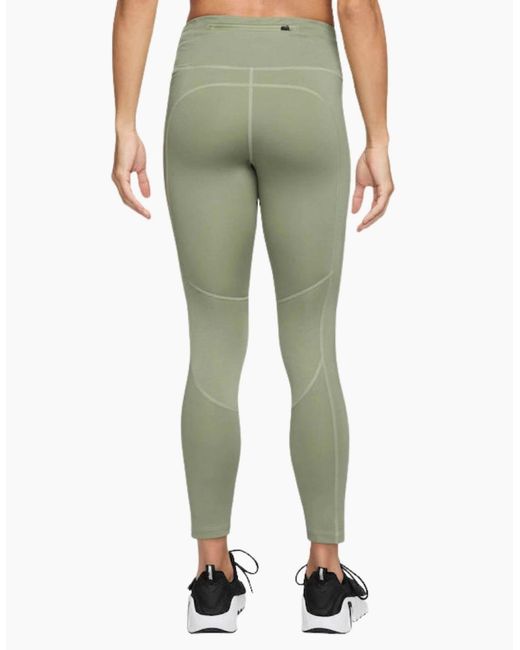 Nike Green Mid Rise Fast 7/8 Oil Leggings
